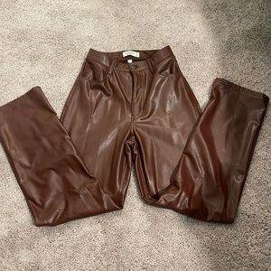A&F curve love leather pants